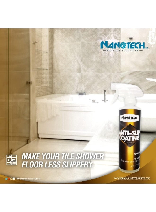 Nanotech Surface Solutions Anti-Slip Coating - Increases Friction Coefficient- Reduces Slip & Fall Accidents Due to Wet Floors - for Porcelain, Ceramic, Mosaic Tile, 1 Gallon (128 Oz.) - Image 5